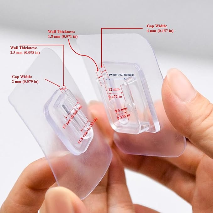 6 Pairs Wall Mounted Replacement Sticky Pads for Kitchen Bathroom Shower Caddy Organizer Rack Holder Nail Free Adhesive Hooks (6 Concave and 6 Convex)