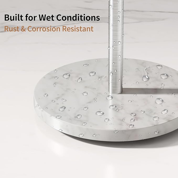 Countertop Towel Stand Free Standing with Marble Base, S-Shape Hand Towel Stand for Bathroom Stainless Steel Rust-proof, Hand Towel Holder Standing for Kitchen Vanity Countertop (Brushed Nickel)