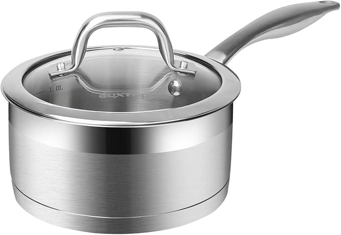 Duxtop Stainless Steel Sauce Pan with Lid, 1.6 Quart Induction Cooking Pot