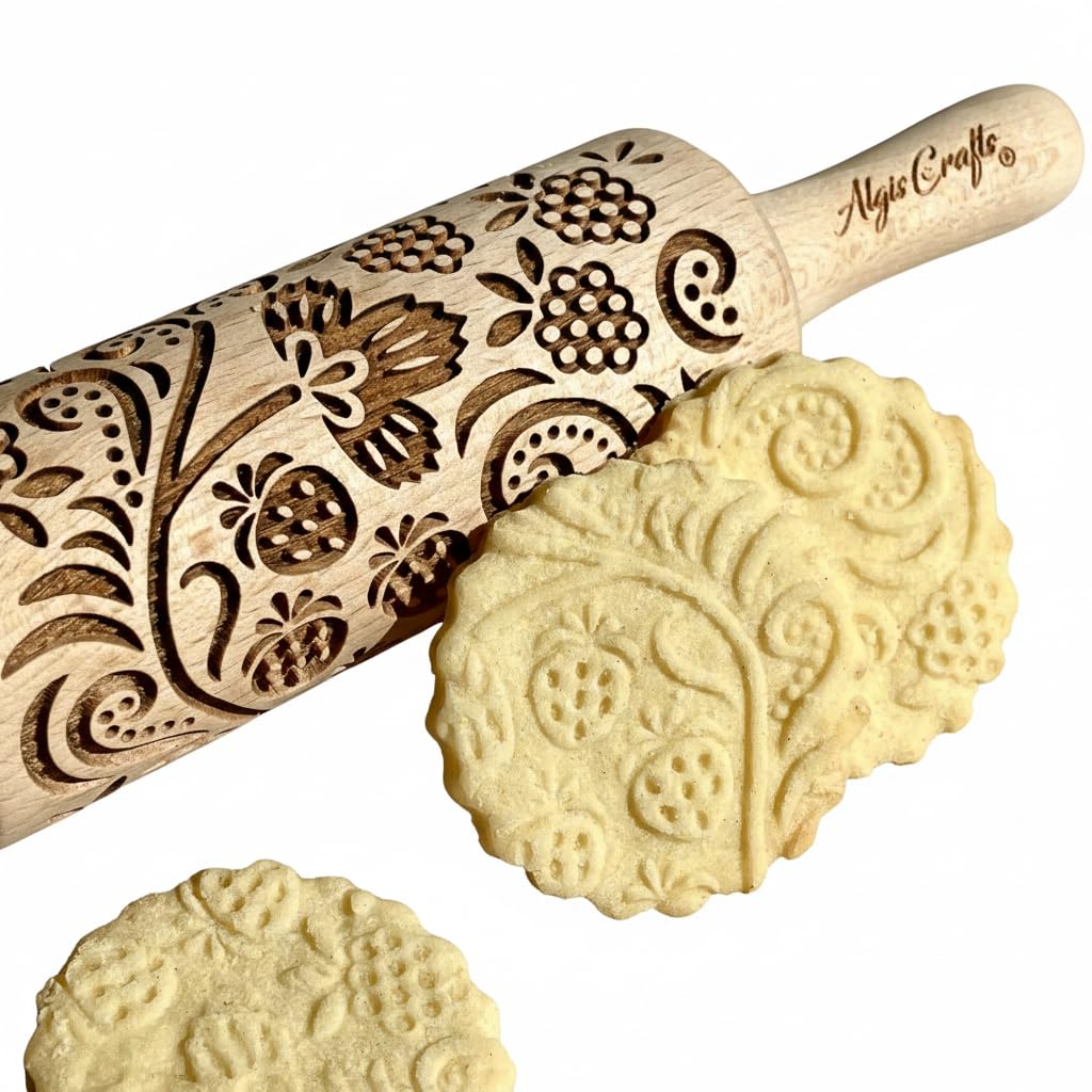 MELODY EMBOSSING ROLLING PIN with NOTES LASER ENGRAVED for EMBOSSED COOKIES GIFT FOR MUSICIAN