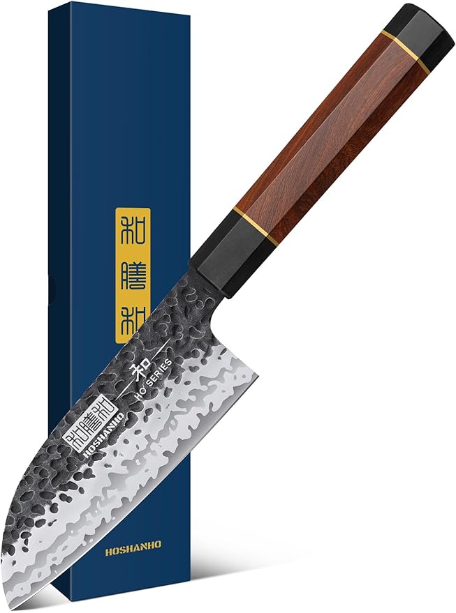 HOSHANHO 7" Santoku Knife, Japanese High Carbon Steel Kitchen Chef Knife