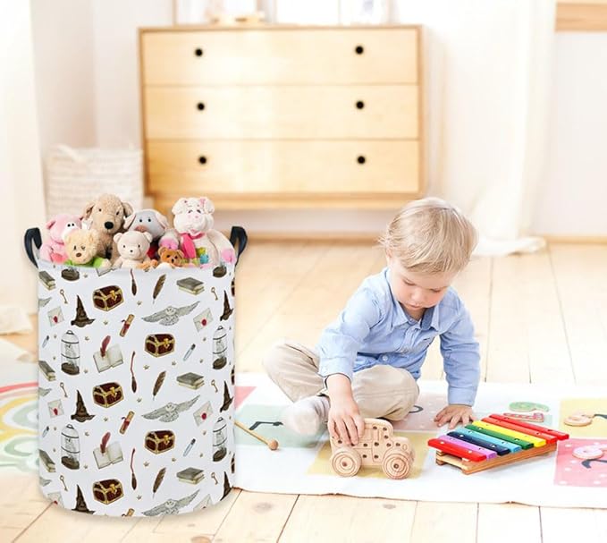 Kids Laundry Hamper,Magic Laundry Basket Collapsible Cute Storage Baskets for Home Decor,Office,Home Organizer,(Magic