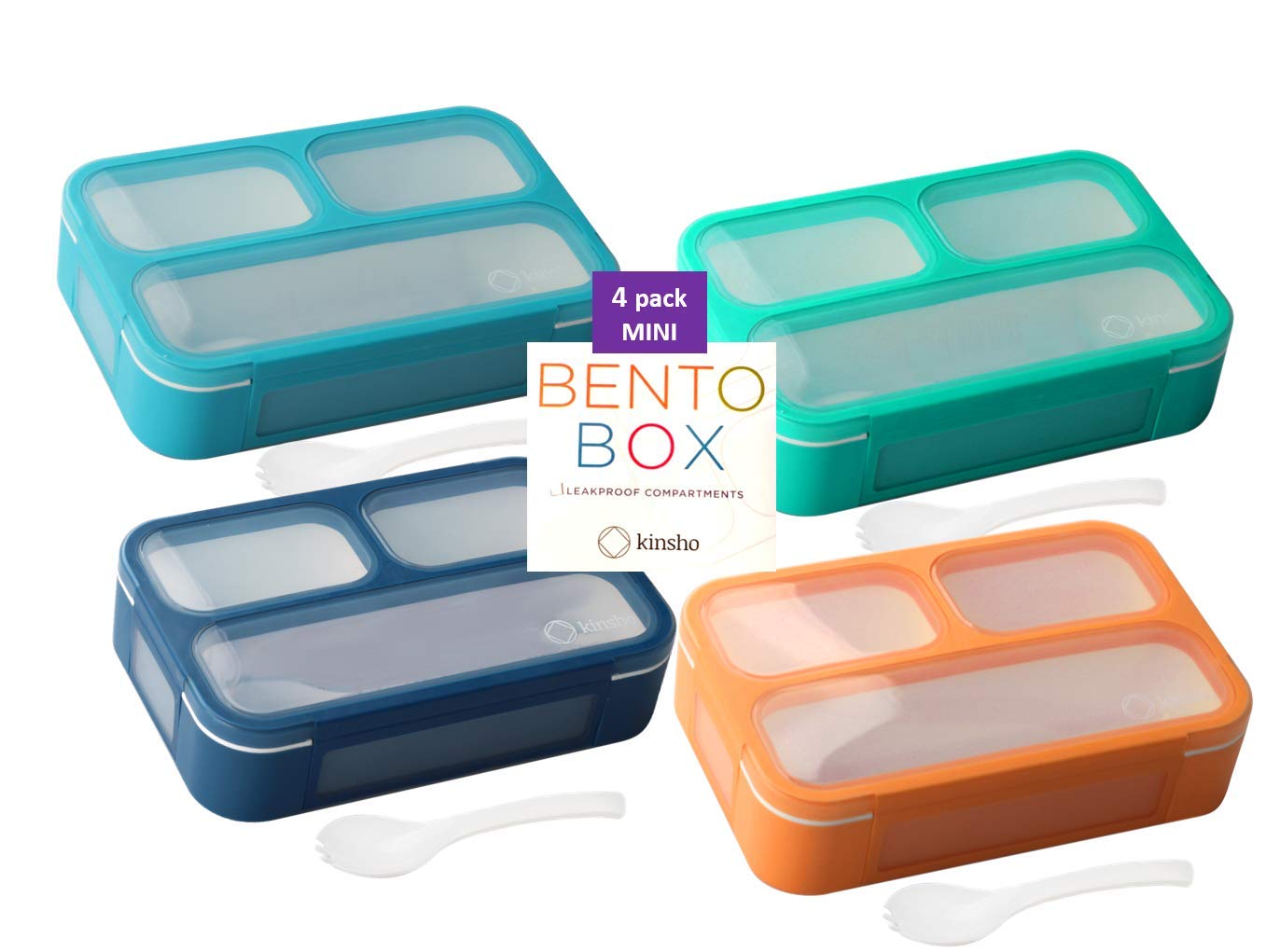 kinsho Small Snack Box Containers for Kids Toddlers, Set of 2 (Navy+Blue)