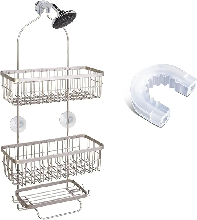 YeeBeny Bathroom Shower Caddy Connector Sucker with 2pcs Professional Strength Large Suction Cups, Easy to Attach, Replacement Suction Cups Compatible with Zenna Home, Simple Houseware, Multipurpose