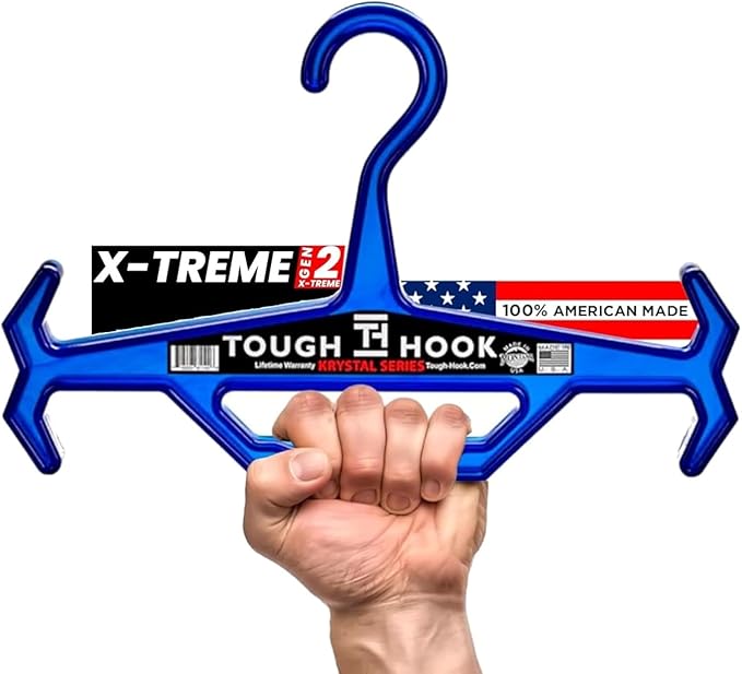 Original Xtreme KRYSTAL Translucent Heavy Duty Clear Hangers | American Made |Anti-Slip Tactical Hanger for Police Gear,Scuba Gear & Dive BCD,ABS Resin 200-lb Capacity Wetsuit Hanger Tough Hook-1 Pack