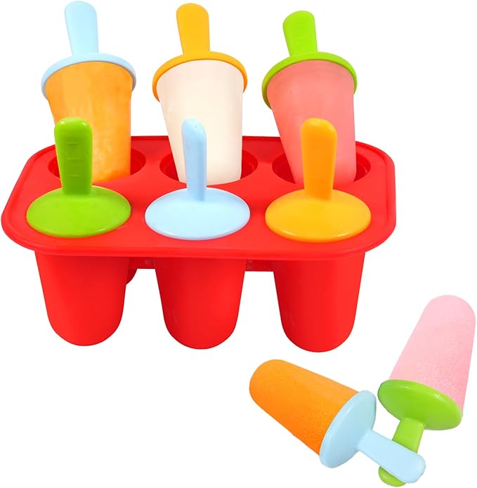 Silicone Popsicle Molds for Toddlers, 6-Cavity Mini Popsicle Molds