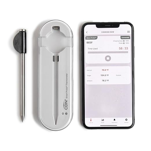 CDN Smart Probe Bluetooth Meat Thermometer | Perfect Father’s Day Gift Under $100 | Wireless Digital Thermometer | NSF Certified Probe | App Monitoring (iOS & Android) | BBQ, Grill, Smoker | STP212