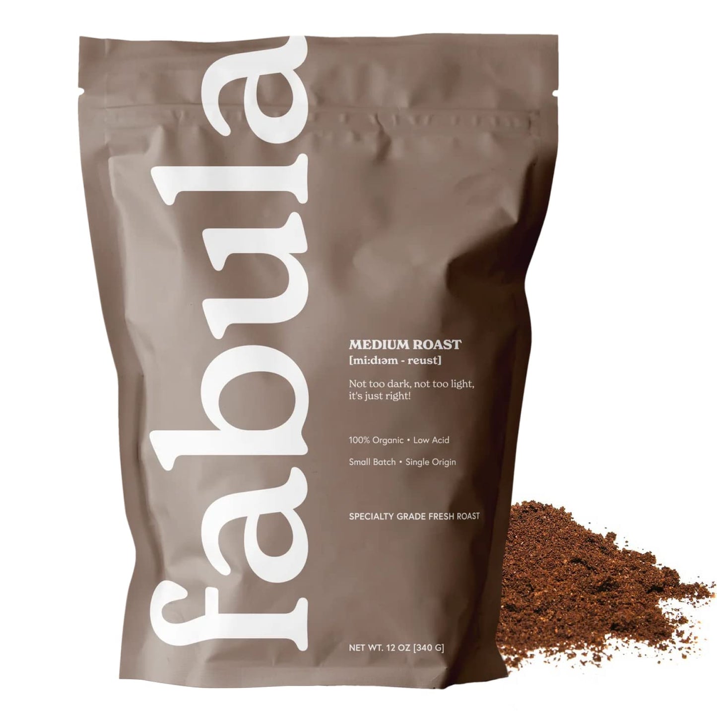 Fabula Buttery Caramel Flavored Organic Coffee Freshly Ground - Organic - Low Acid - Single Origin - Non-GMO - Mold Free - 12 Ounces
