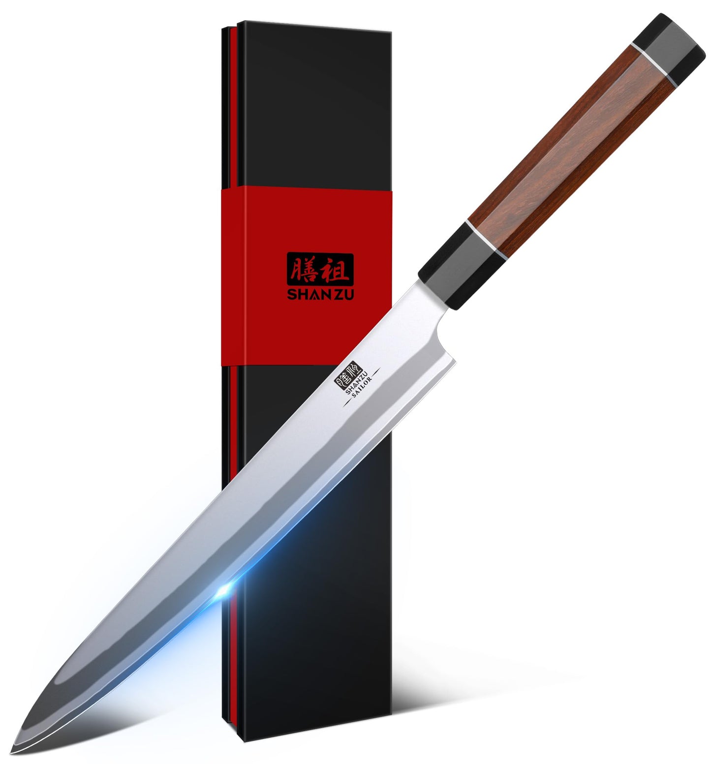 SHAN ZU 3PCS Japanese Knife Set, 9 Layers 10Cr15MoV High Carbon Steel