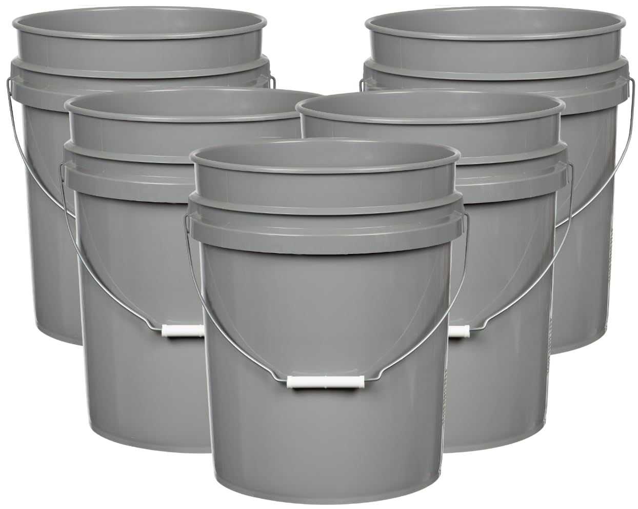 House Naturals 5 Gallon Premium HPDE Plastic Bucket - Made in USA Food Grade Container, BPA Free All Purpose Pail (5, Red)