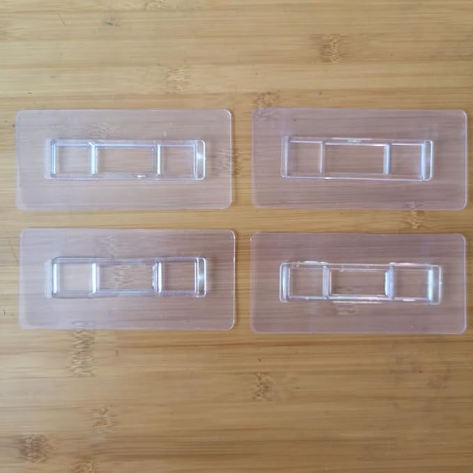 6 PCS Wall Mounted Replacement Sticky Pads for Kitchen Bathroom Shower Caddy Organizer Rack Holder Nail Free Adhesive Hooks (Rectangle 10.4 * 2.5 cm)