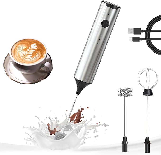 YARRAMATE Rechargeable Milk Frother, Electric Drink Mixer