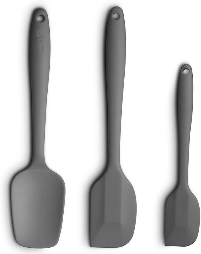 3-Piece Silicone Spatula Set, 600°F Heat Resistant, Orange