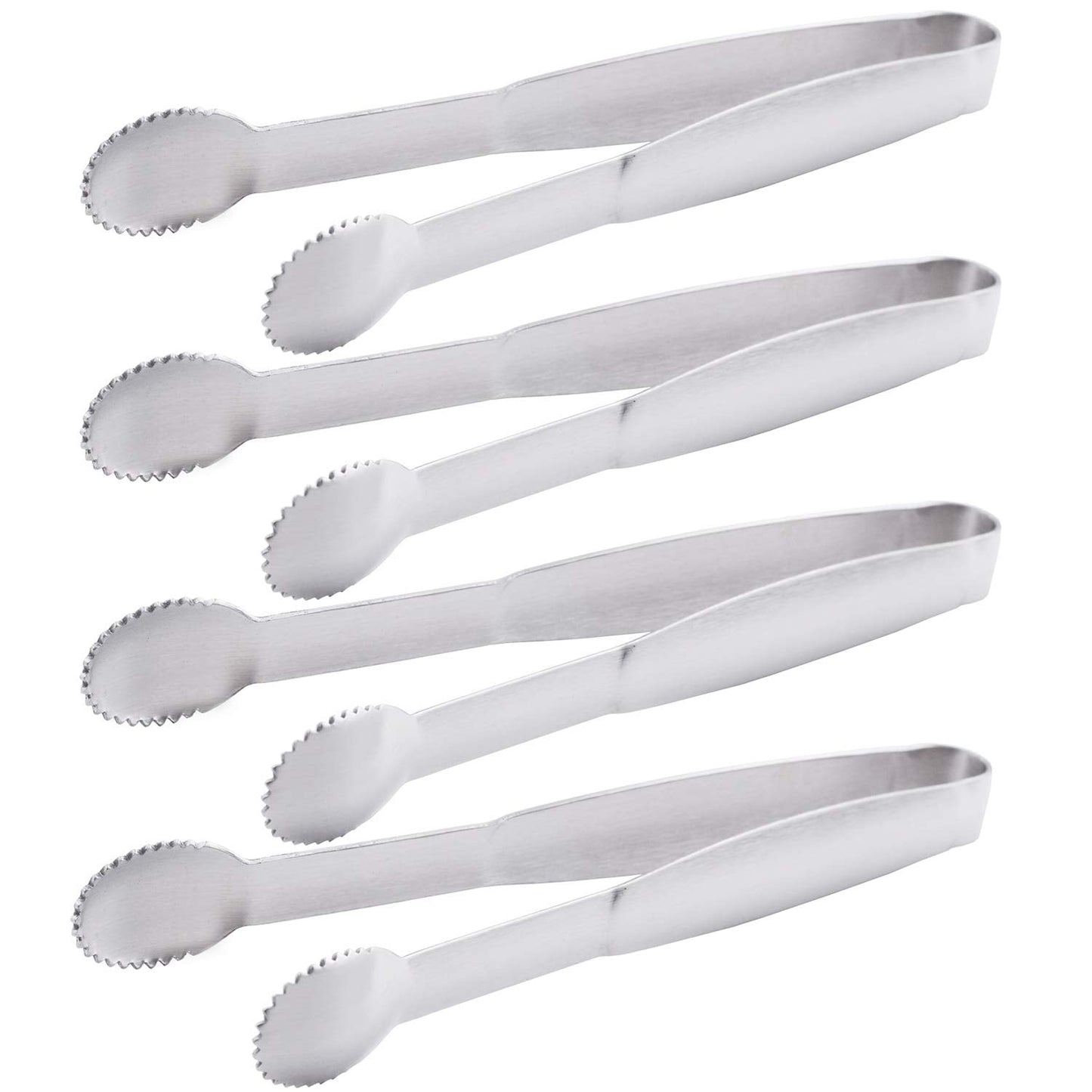 HINMAY Mini Tongs 5-3/4 Inch Stainless Steel Small Serving Tongs, Set of 4