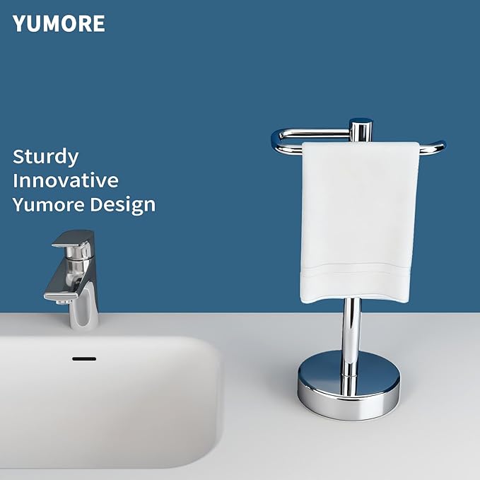 YUMORE Hand Towel Holder Stand Countertop Towel Rack Free Standing Towel Bar Hanger for Bathroom Kitchen