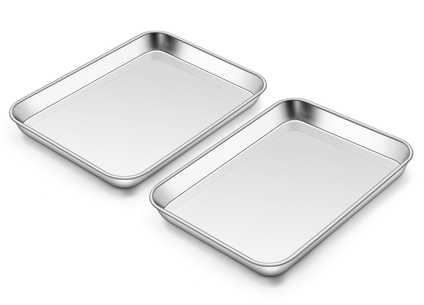 Homikit 9x13 Inches Stainless Steel Quarter Sheet Pan Set of 2, Non Toxic