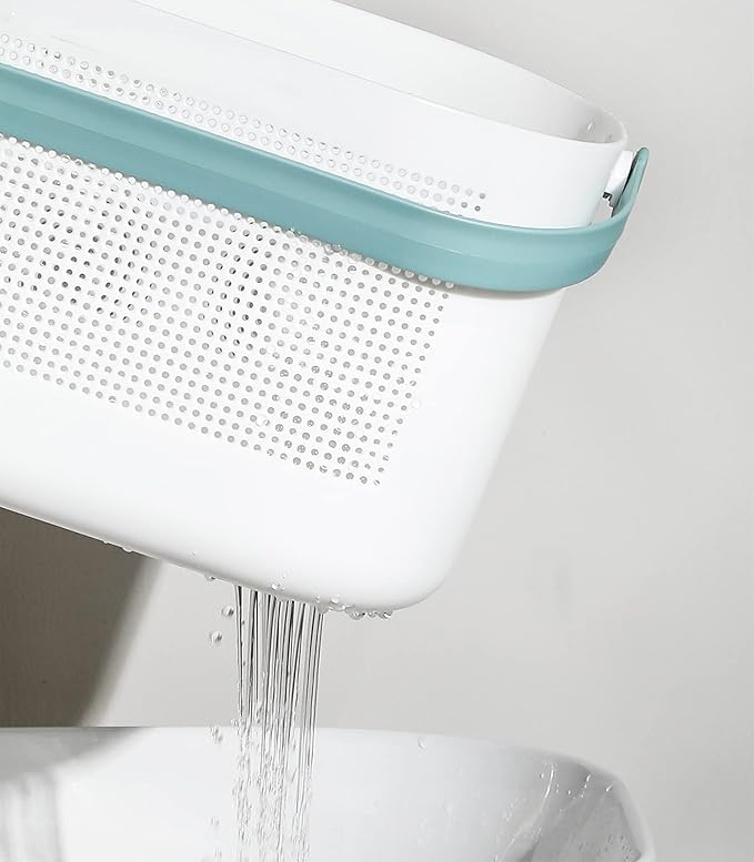 UUJOLY Plastic Storage Baskets with Handles, Shower Caddy Shelf Organizers Basket for Bathroom, Kitchen, Dorm Room, Green