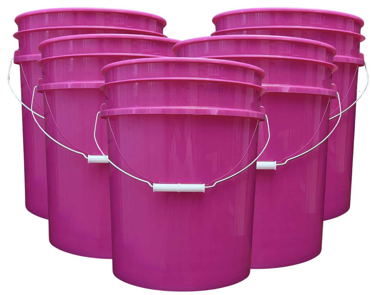 House Naturals 5 Gallon Premium HPDE Plastic Bucket - Made in USA Food Grade Container, BPA Free All Purpose Pail (5, Red)