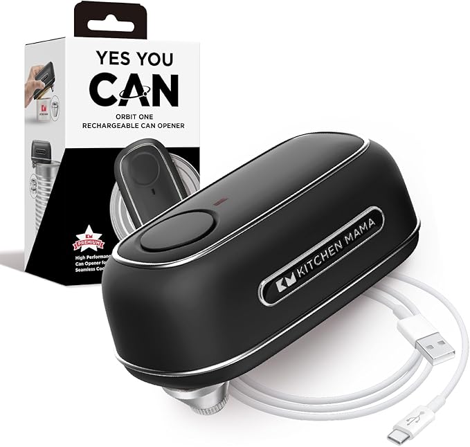 Kitchen Mama Orbit One Rechargeable Electric Can Opener, Red