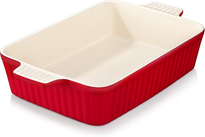 MALACASA 4.4 QT Ceramic Casserole Dishes for Oven, 9x13 Baking Dishes, Blue