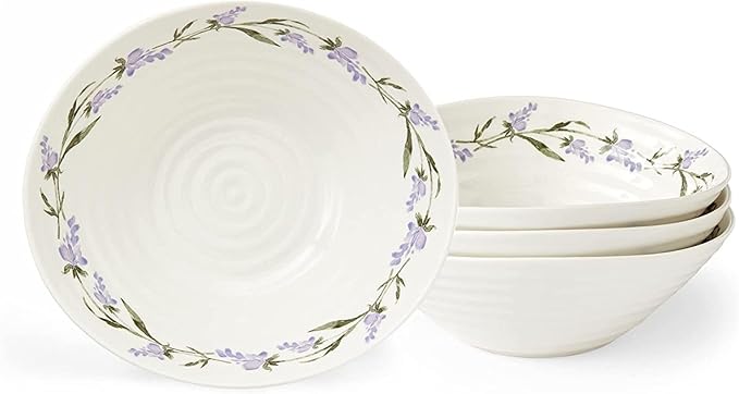 Portmeirion Sophie Conran Lavandula Cereal Bowls, 16 Oz - White, Set of 4