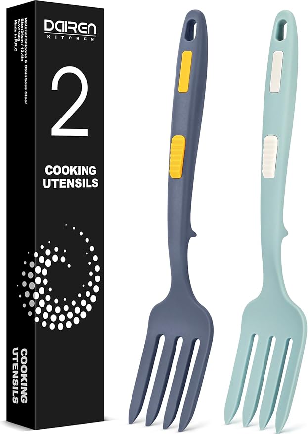 Large Silicone Flexible Cooking Fork, Non Stick Whisks for Mix Ingredients