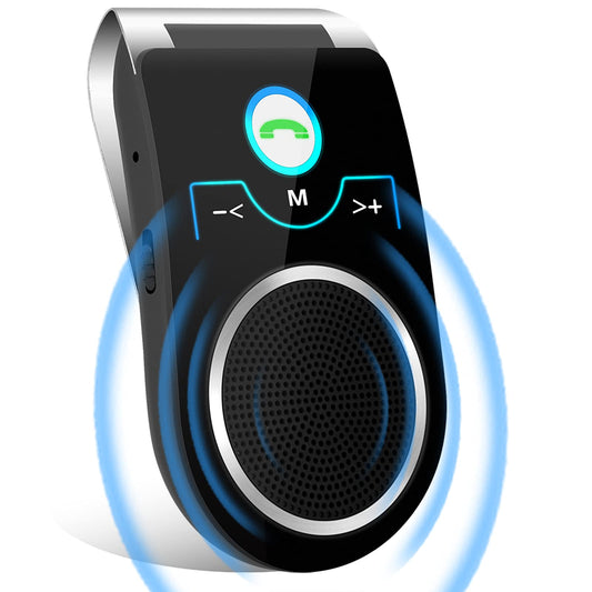 Bluetooth 5.0 Car Speaker, in Car Speakerphone, Bluetooth Receiver for Cell Phone Support Siri Google Voice Assistant, Built in Microphone&3W Speaker for Handsfree Calls, GPS, Music