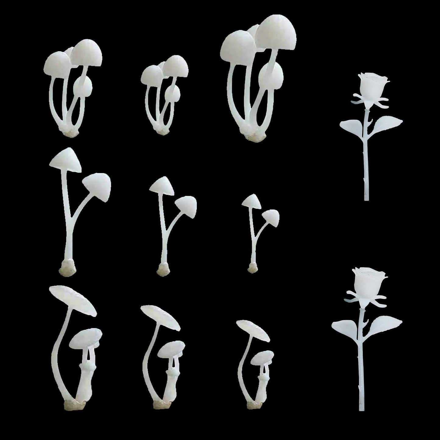 Woohome 12 PCS Mini Elk & Mushroom Resin Casting Moulds, 3D Art Craft Supplies Epoxy Moulds for Jewelry Making