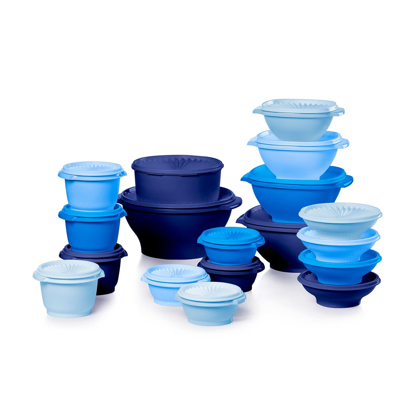 Tupperware Heritage 36-Piece Vintage Blue Set (18 Containers + 18 Lids)