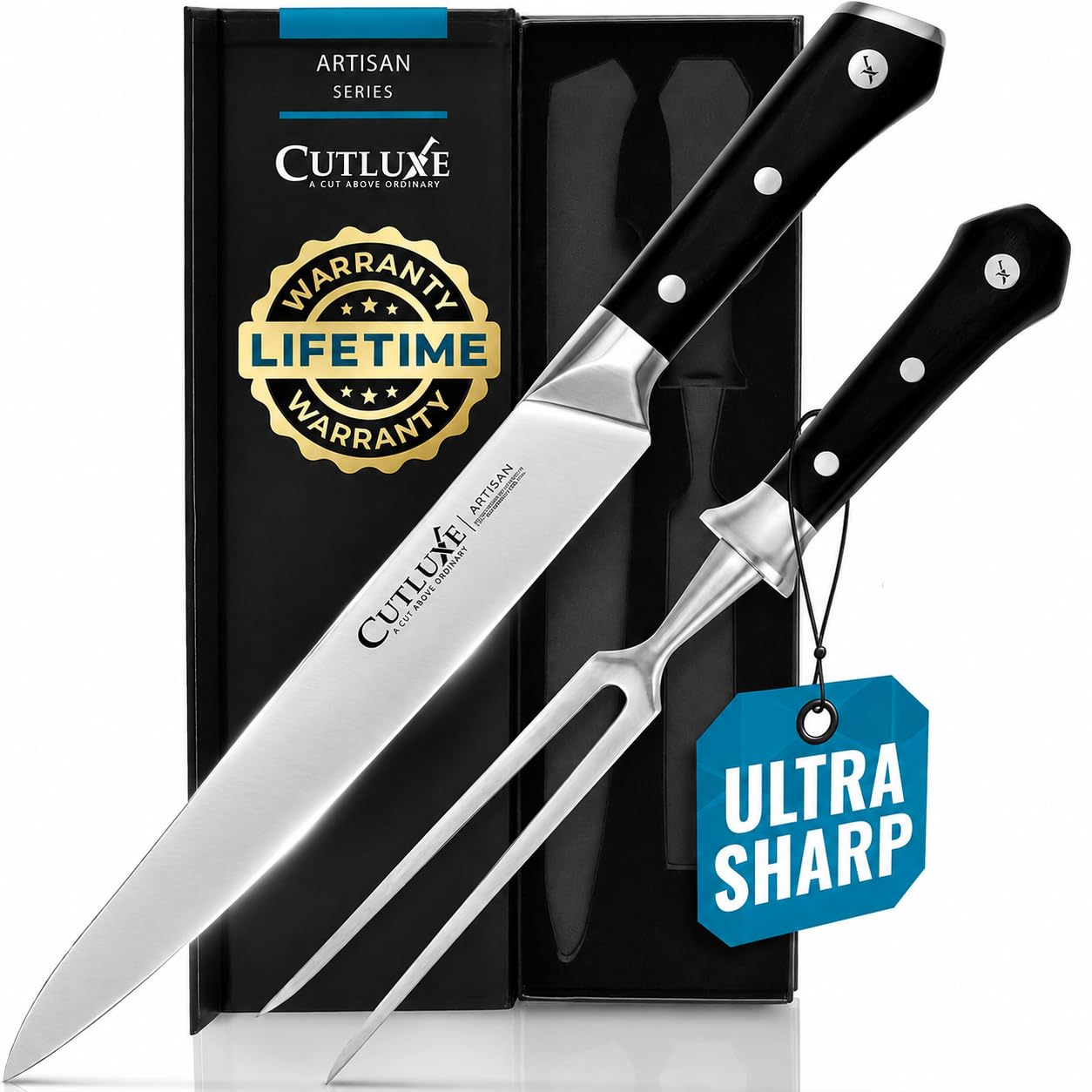 Cutluxe Carving Knife Set, Brisket Slicing & Boning Knife for Meat & BBQ