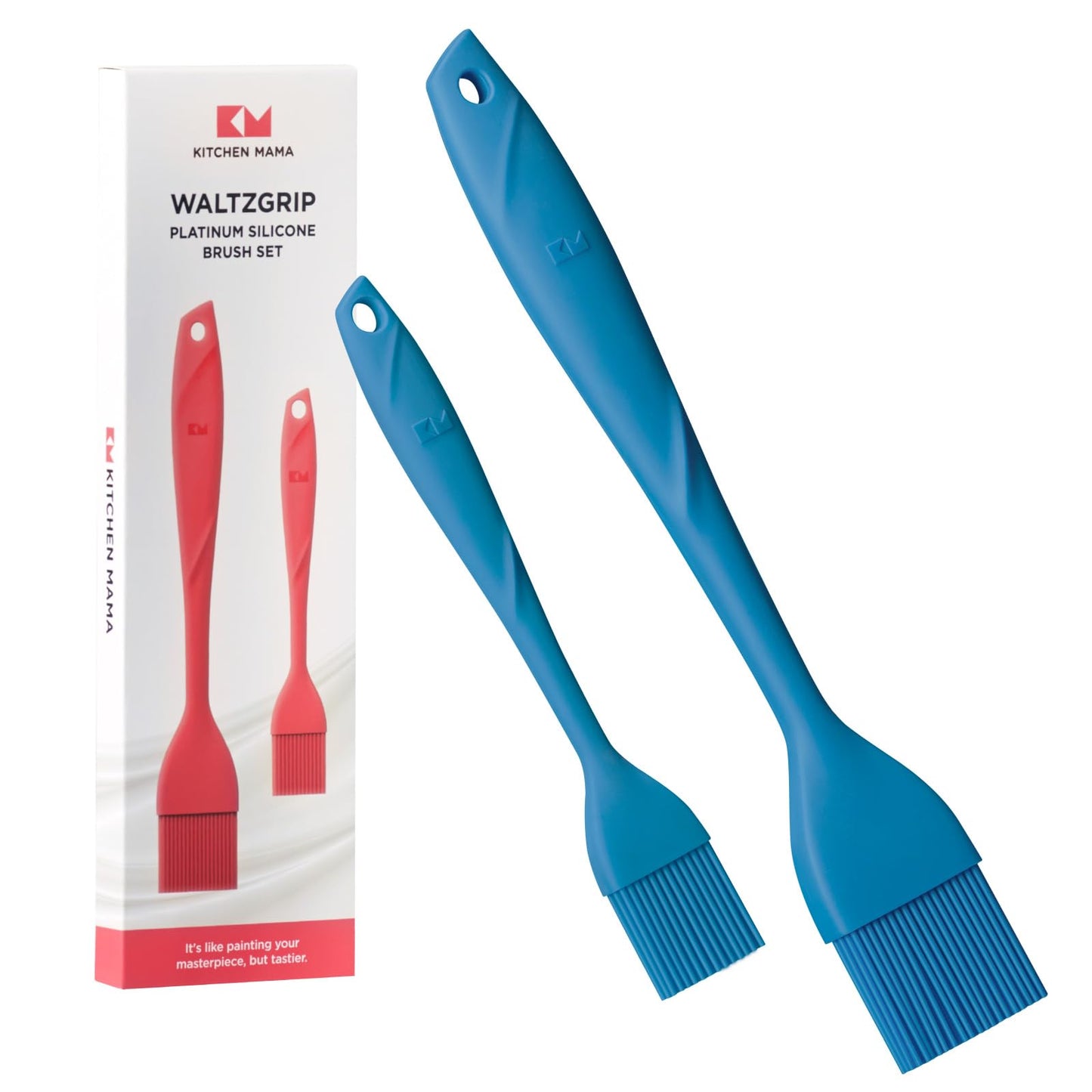 Kitchen Mama WaltzGrip Platinum Silicone Basting Pastry Brush, Blue