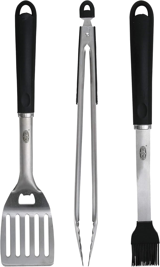 Kingsford 3-Piece Rust-Resistant Stainless Steel BBQ Tool Set, 3 Count
