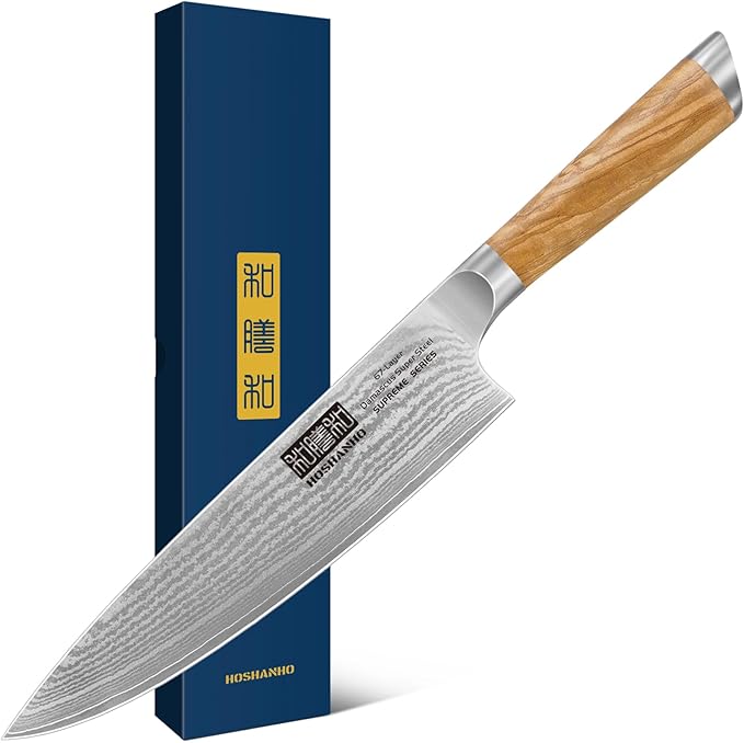 HOSHANHO Damascus Nakiri Knife 6.5", Sharp Kitchen Knife for Vegetables