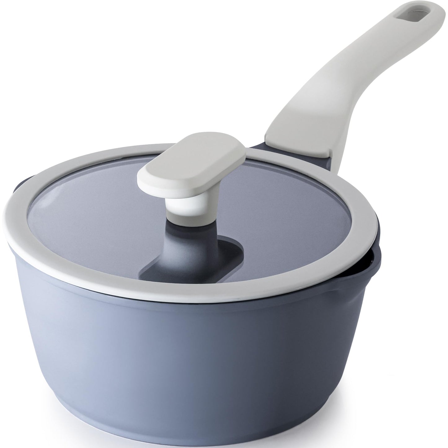 PRICUSIS Nonstick Saucepan with Lid, 2 Quart Sauce Pan, Healthy Sauce Pot with Pour Spouts for Multipurpose Use, PFOS & PFOA Free, Induction Compatible, Apricot