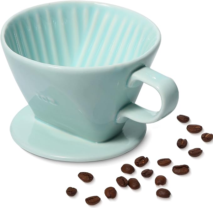 LHUKSGF Pour Over Ceramic, Coffee Dripper Ceramic Coffee Maker,Blue