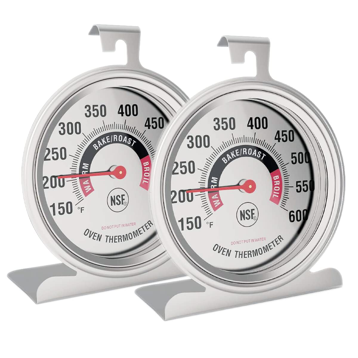 Efeng Large 3.5" Oven Thermometer for Gas/Electric Oven with Large Hanger&Base,Safety Leave-in Oven,Easy to Read Number,No Fading Color for Long time Cooking