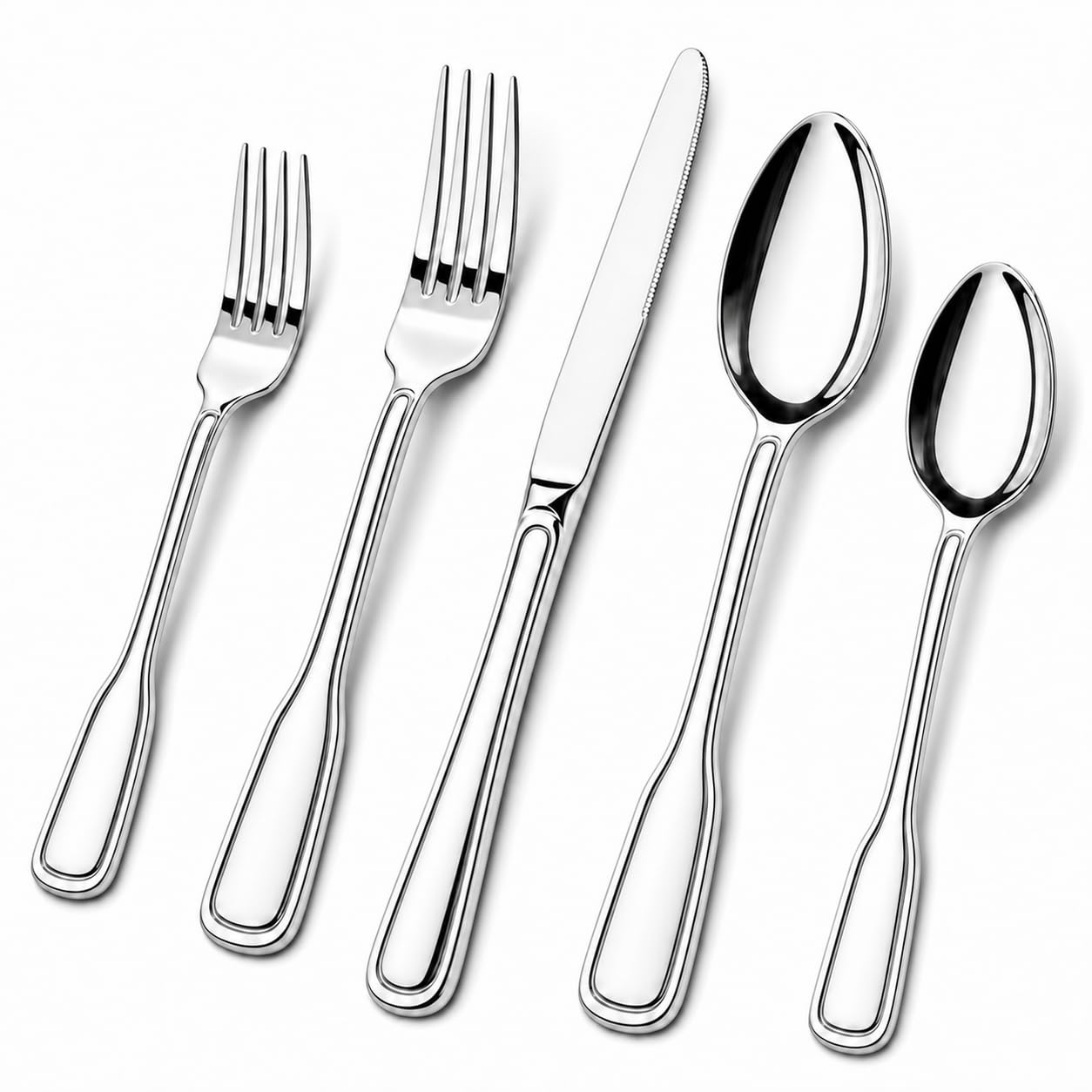 Silverware Set for 8, 40 Piece Utensils Stainless Steel Flatware Set