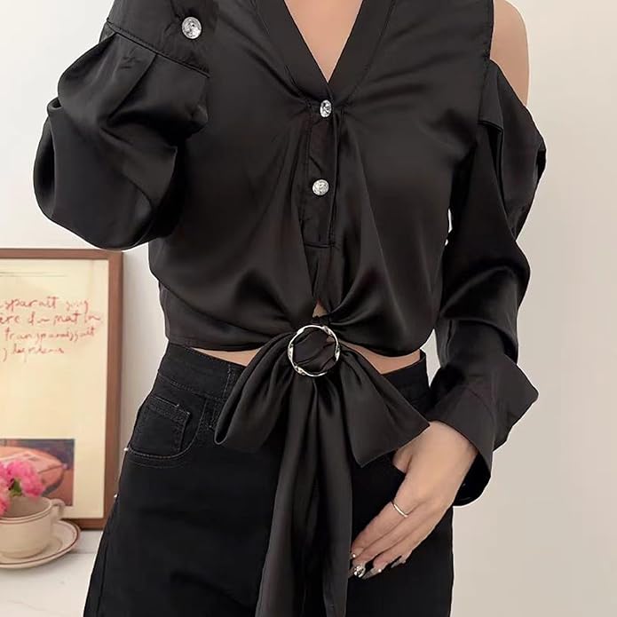 18 Pcs Shirt Ties Clips For Women, T Shirt Tie Or Rings Clips For Women For The Side, Scarf Ring Clip Tightener For Loose Clothes Corner Knotted Button Fashion Metal Round Circle Shirt Clip Buckle