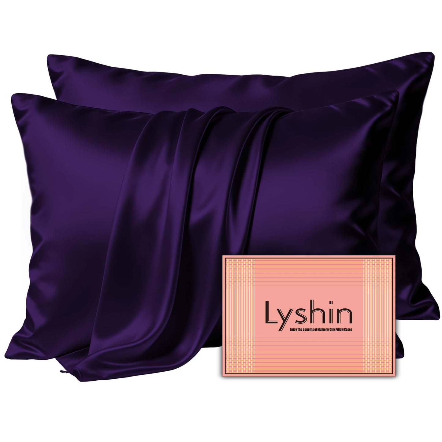 LYSHIN Silk Pillow Cases Standard Size with Hidden Zipper, Leopard