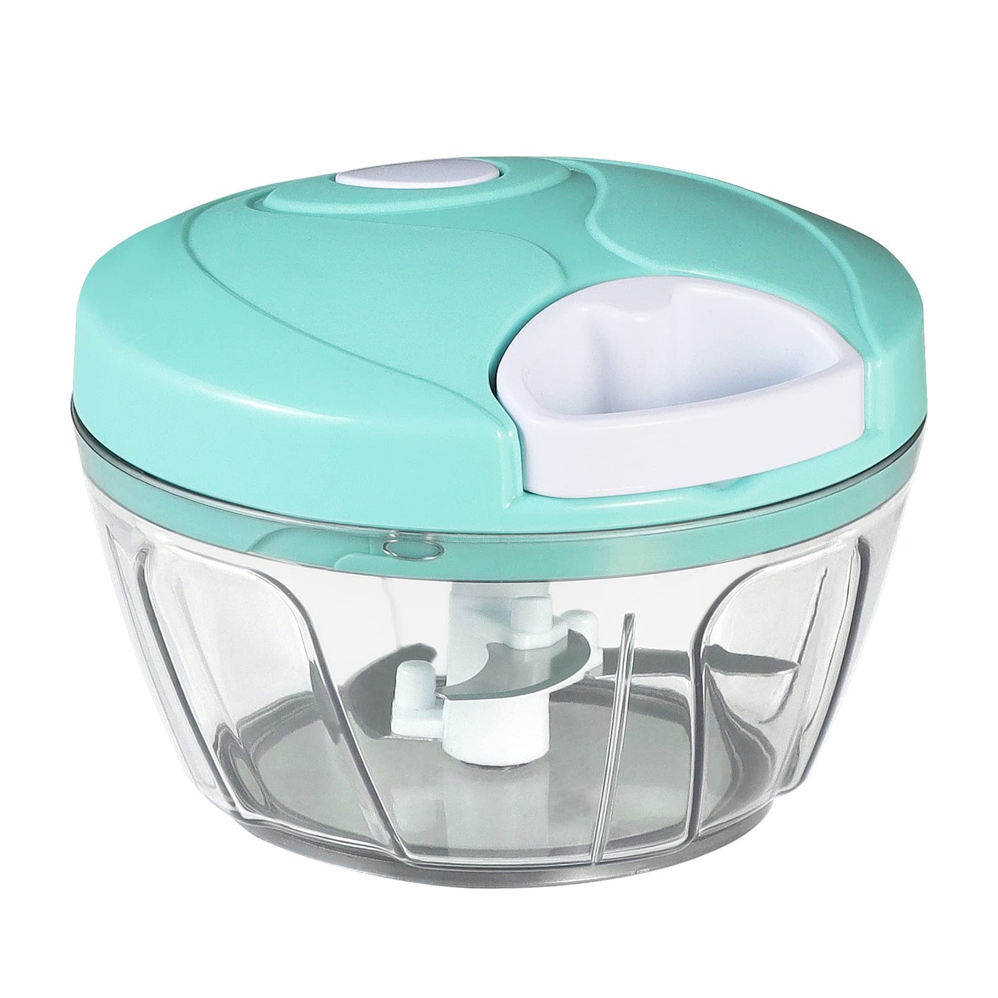 Cambom Manual Food Chopper Vegetable Cutter, Hand String Vegetable Chopper Onions Cutter for Vegetable Fruits Nuts BPA Free Food Safe Material, 900ml Blue