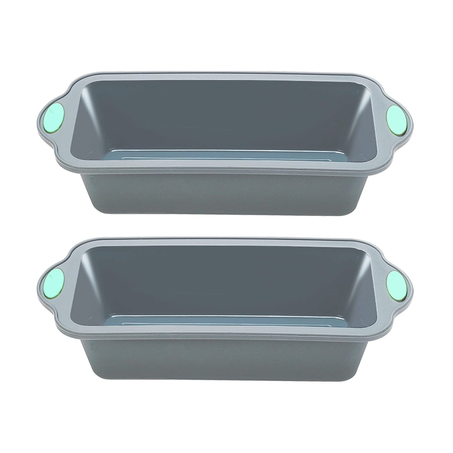 To encounter 8 in 1 Silicone Baking Set - 6 Cake Molds - 2 Silicone Baking Mat, Nonstick Cookie Sheet, Cake Muffin Bread Pan with Grips and Metal Reinforced Frame More Strength, Navy Blue