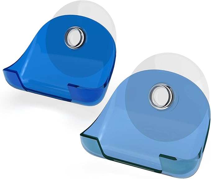kwmobile 2x Razor Holder with Suction Cup - Self-Adhesive Shaver Wall Mount - Bathroom Organizer for Glass and Tiles - Blue/Light Blue