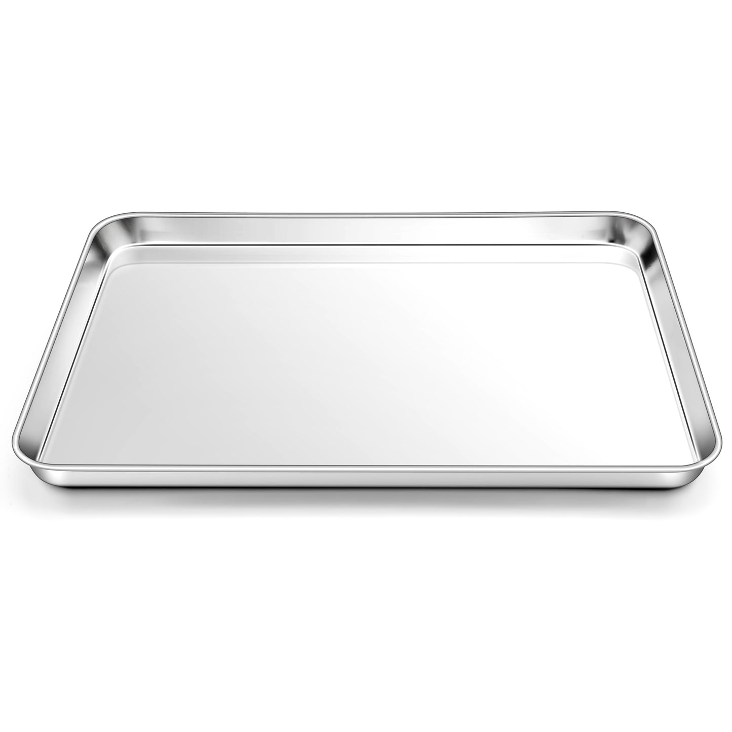 Homikit 9x13 Inches Stainless Steel Quarter Sheet Pan Set of 2, Non Toxic