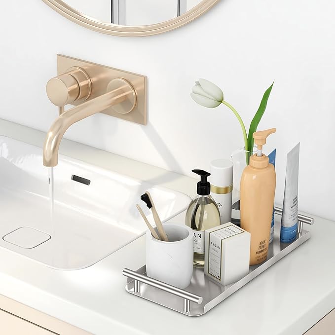 Toilet Paper Basket,Toilet Paper Storage for Toilet Tank, Bathroom, Kitchen Counter (Brush Nickel)