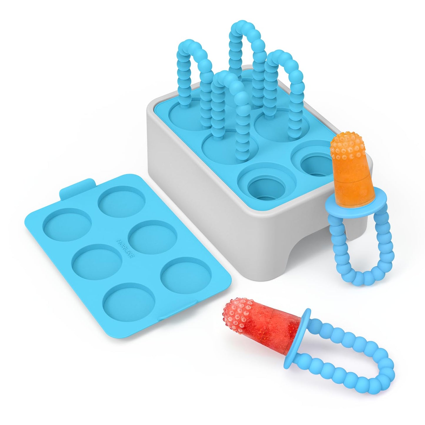 MORLIKE LIVING Baby Popsicle Molds Teething Relief, Grey