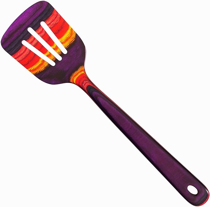 Totally Bamboo Baltique Waikiki Collection 12-1/2" Wooden Slotted Cooking Spoon, Safe for Nonstick