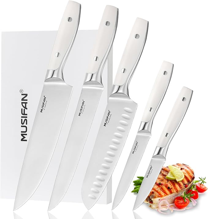 Musifan 3-Piece Chef Knife Set, Professional Ultra Sharp Kitchen Knives For Cooking High Carbon Stainless Steel, With Ergonomic Handle Design (three)