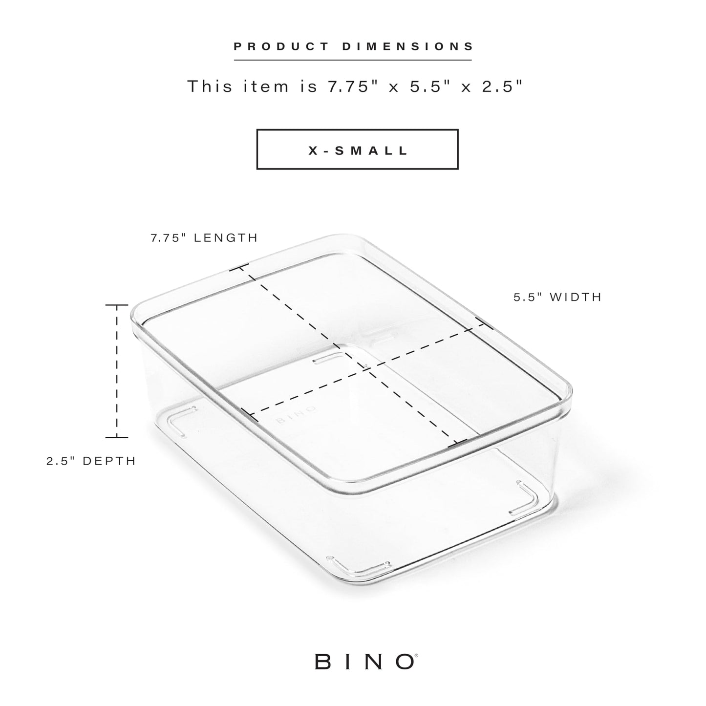 BINO | Plastic Storage Bins, Medium - 2 Pack | THE LUCID COLLECTION | Multi-Use Built-In Handles | BPA-Free | Clear Storage Containers | Fridge Organizer | Pantry & Home Organization