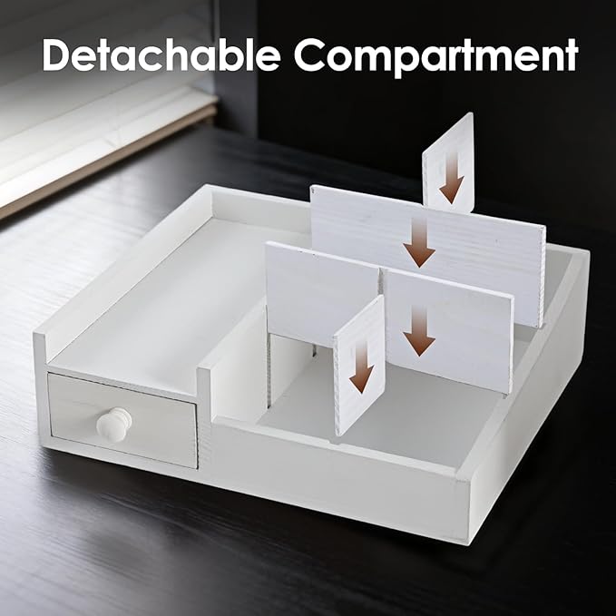 Organizer for Men,Bathroom Countertop Organizer,Perfume Organizer,Cologne Organizers,Bathroom Storage,Restroom Organizer,Dresser Top Organizers,Perfume Stand,GIFS for Men,Adjustable Partition(White)