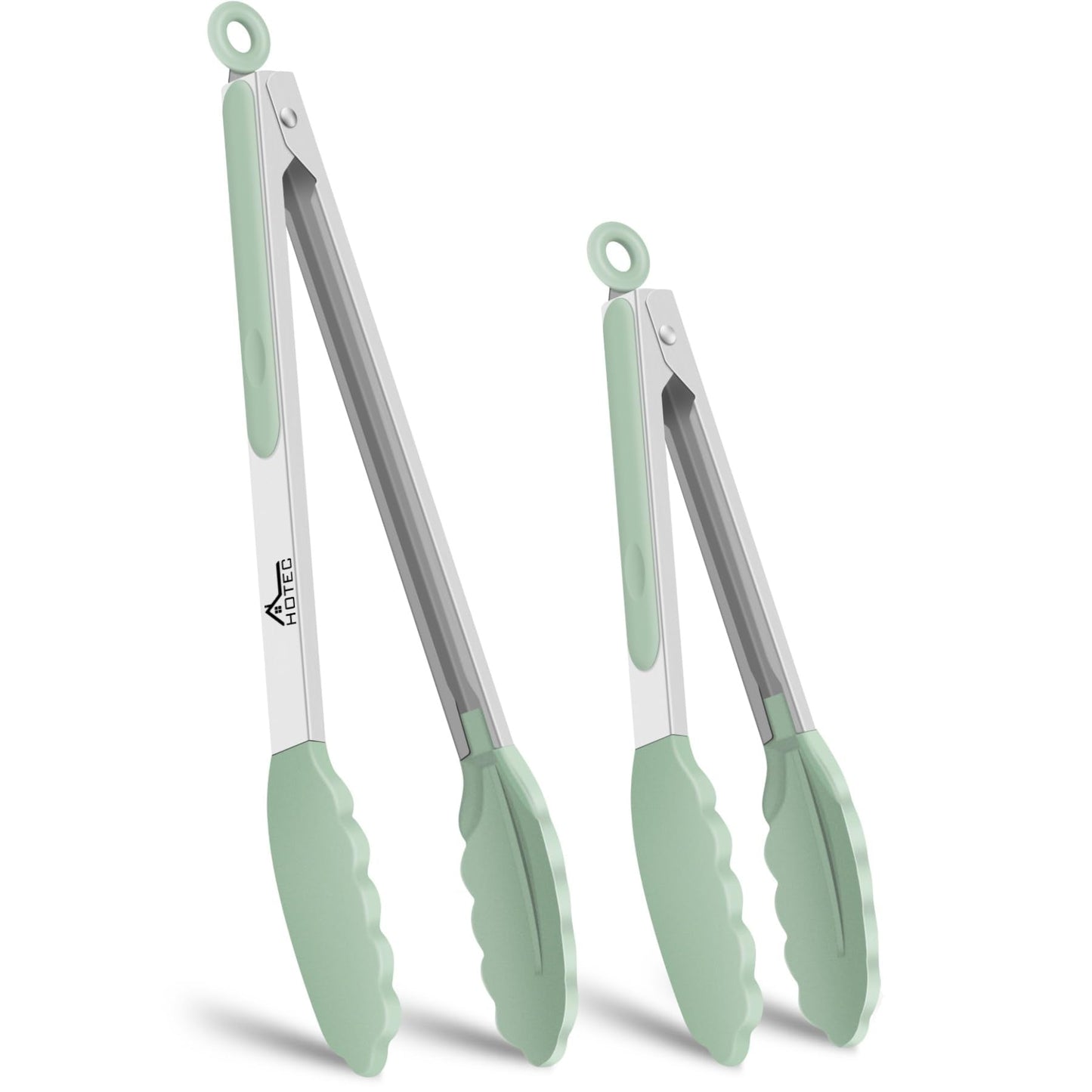 HOTEC Premium Stainless Steel Locking Kitchen Tongs with Silicon Tips, Set of 3-7", 9" and 12" (Purple)